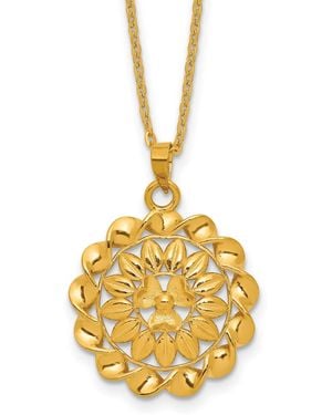 Macy's Flower Cable Chain Pendant Necklace - Metallic