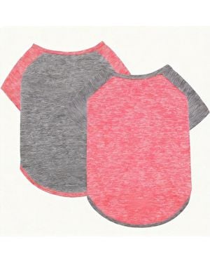 Aronkl 2-pack Lightweight Athletic Dog T-shirt - Pink