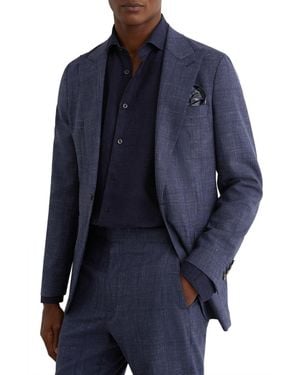 Reiss Penso Wool-blend Check Single-breasted Classic-fit Suit Blazer - Blue