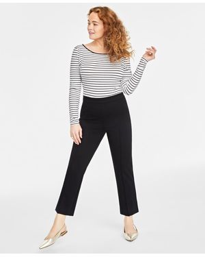 On 34th Ponte-knit Pull-on Ankle Pants - White