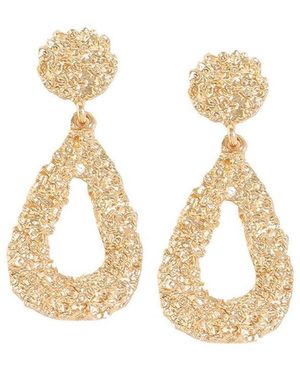 SOH White Corroded Drop Earrings - Metallic