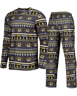 Concepts Sport Missouri Tigers Swivel Long Sleeve T-shirt And Pants Sleep Set - Black