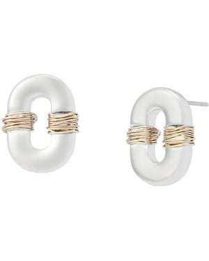 Robert Lee Morris Minimalist Stud Earrings - White