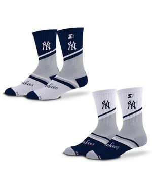 Starter And 2-pack /gray New York Yankees Old School Crew Socks Set - Blue