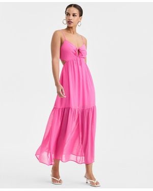 BarIII V-neck Sleeveless Midi Dress - Pink