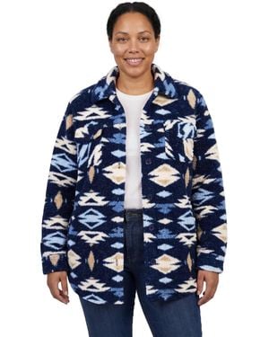 Woman Within Within Berber Button-front Jacket - Blue