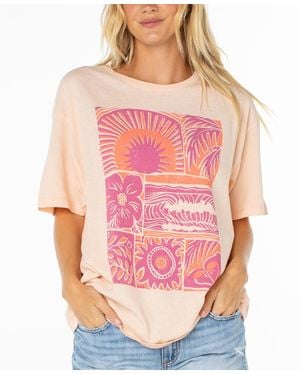 Roxy Cotton Beach Things T-shirt - Pink
