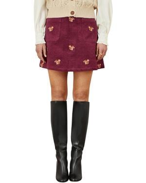 Yumi' Corduroy Daisy Mini Skirt - Pink