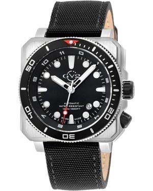 Gevril Xo Submarine Swiss Automatic Canvas Strap Watch - Black