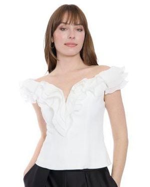 Muse Ruffle Off The Shoulder Top - White