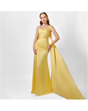 Bariano Davina One Shoulder Gown - Metallic