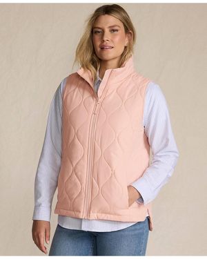 Lands' End Featherfree Quilted Insulated Vest - Natural