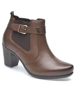 Pazstor Premium Comfort Lambskin Leather Boots Britany By - Brown
