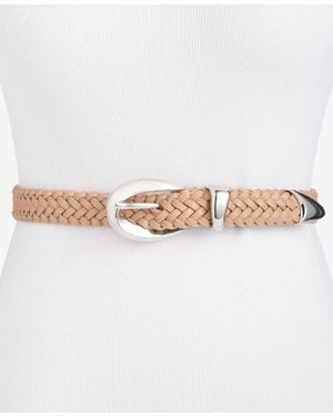 On 34th Sculpted Hardware Braided Belt - White