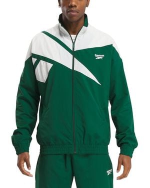 Reebok Classics Vector Regular-fit Logo Colorblocked Full-zip Track Jacket - Green