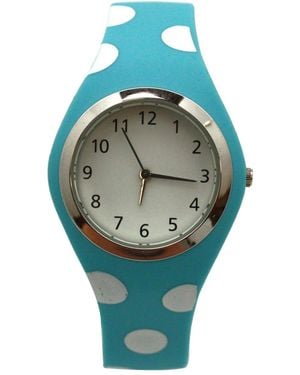 Olivia Pratt Polka Dots Silicone Band Watch - Blue