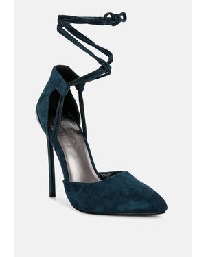 Rag & Co Rule-breaker Lace Up Stiletto Sandals - Blue