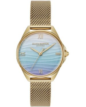 Olivia Burton Azure Tone Stainless Steel Mesh Bracelet Watch - Blue