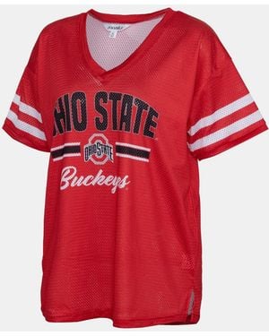 ZooZatZ Ohio State Buckeyes Mesh Jersey Kickoff T-shirt - Red