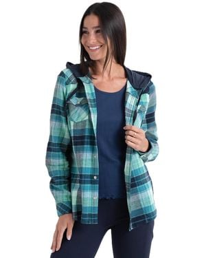 Legendary Whitetails Lumber Jane Plaid Hooded Long-sleeve Button-up Shirt - Blue