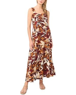 Vince Camuto Printed Square Neck Maxi Dress - Red