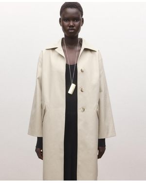 Mango Cotton Pockets Trench Coat - Natural