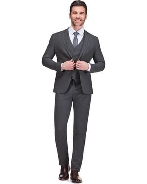Gino Vitale Skinny Fit 3-piece Suit - Black