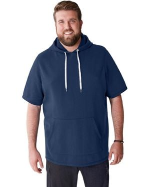 Kingsize Big And Tall Short Sleeve Jersey Hoodie - Blue