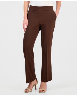 Anne Klein Essentials Petite Pull-on Knit Pants - White