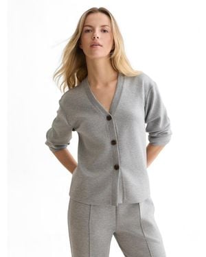 Scotch & Soda V-neck Button-down Modal-polyester Blend Cardigan - Gray