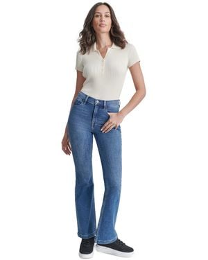DKNY Petite Williamsburg High-rise Flare-leg Jeans - Blue