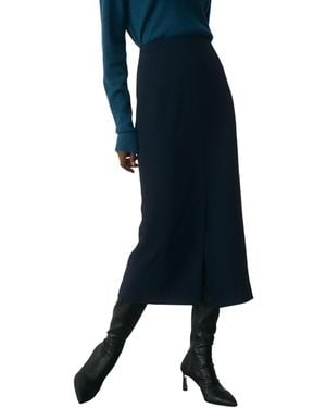The Fold Oliena High-waisted Pencil Midi Skirt - Blue