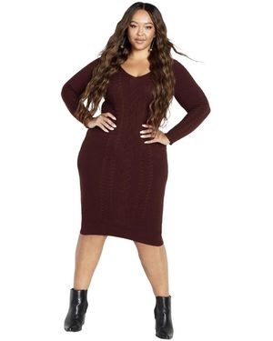 Avenue Riley Sweater Dress - Red