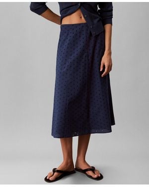 Calvin Klein Classic Fit Pull-on Midi Skirt - Blue