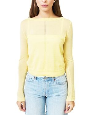 Central Park West Brooklyn Double Layer Sheer Halter - Yellow