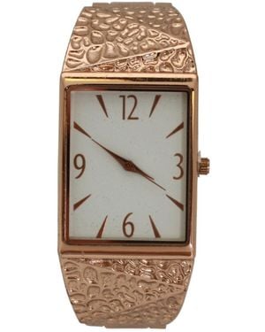 Olivia Pratt Textured Metallic Bangle Watch - Natural