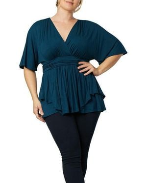 Kiyonna Plus Size Promenade Jersey Top - Black
