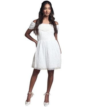 Coast Bardot Embellished Bridal Mini Dress - White