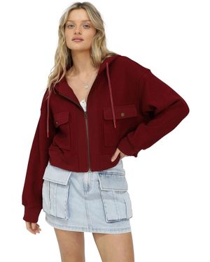 Belle & Bloom Fireside Hooded Utility Jacket - Red