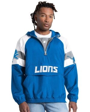 Starter Blue Detroit Lions Street Cut Half-zip Jacket
