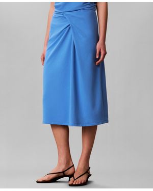 Calvin Klein Slim-fit Midi Skirt - Blue