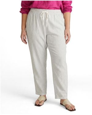 UNIVERSAL STANDARD Plus Size Sayville Linen Drawstring Pant - Gray
