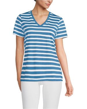 Lands' End Relaxed Supima Cotton V-neck T-shirt - Blue