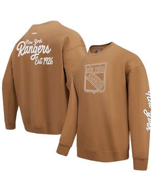 Pro Standard New York Rangers Paint The City Pullover Sweatshirt - Brown