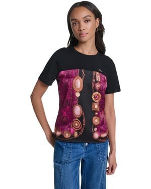 KARL LAGERFELD Jewel Print Crewneck T-shirt - Red