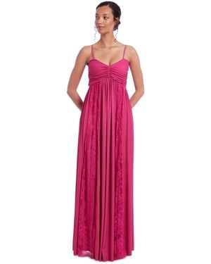 Badgley Mischka Jewel Badgley Mishka Lace-trim Gown - Pink