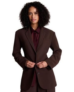 Kenneth Cole Vision Twill Three-button Boyfriend Blazer - Multicolor