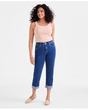 Style & Co. High-rise Cuffed Capri Jeans - Blue