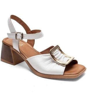 Forever & Always Shoes Asha Leather Block Heel Sandal - Pink