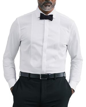 Calvin Klein Tailored Occasion Slim-fit Stretch Pique Bib Dress Shirt - Blue